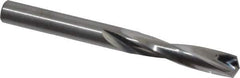 Atrax - 15/64" 135° Spiral Flute Solid Carbide Screw Machine Drill Bit - Bright Finish, Right Hand Cut, 1-5/16" Flute Length, 2-7/16" OAL, Split Point, Straight Shank - Apex Tool & Supply