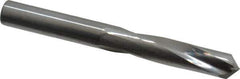 Atrax - 19/64" 135° Spiral Flute Solid Carbide Screw Machine Drill Bit - Bright Finish, Right Hand Cut, 1-9/16" Flute Length, 2-3/4" OAL, Split Point, Straight Shank - Apex Tool & Supply