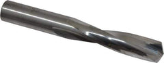 Atrax - 25/64" 135° Spiral Flute Solid Carbide Screw Machine Drill Bit - Bright Finish, Right Hand Cut, 1-7/8" Flute Length, 3-1/4" OAL, Split Point, Straight Shank - Apex Tool & Supply