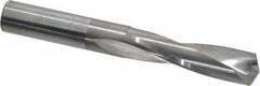 Atrax - 29/64" 135° Spiral Flute Solid Carbide Screw Machine Drill Bit - Bright Finish, Right Hand Cut, 2-1/8" Flute Length, 3-9/16" OAL, Split Point, Straight Shank - Apex Tool & Supply