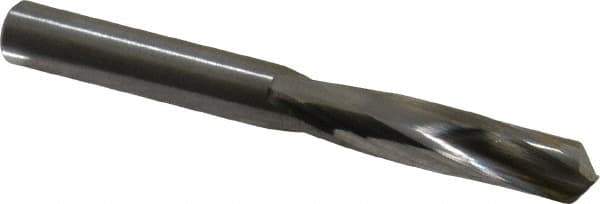 Atrax - 0.295" 135° Spiral Flute Solid Carbide Screw Machine Drill Bit - Bright Finish, Right Hand Cut, 1-9/16" Flute Length, 2-3/4" OAL, Split Point, Straight Shank - Apex Tool & Supply