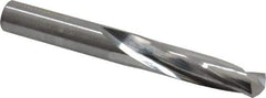 Atrax - 0.413" 135° Spiral Flute Solid Carbide Screw Machine Drill Bit - Bright Finish, Right Hand Cut, 2" Flute Length, 3-3/8" OAL, Split Point, Straight Shank - Apex Tool & Supply