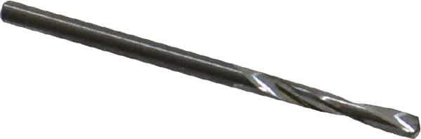 Atrax - #38 135° Spiral Flute Solid Carbide Screw Machine Drill Bit - Bright Finish, Right Hand Cut, 13/16" Flute Length, 1-13/16" OAL, Split Point, Straight Shank - Apex Tool & Supply