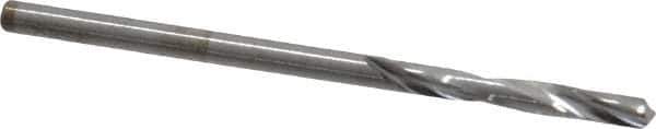 Atrax - #43 135° Spiral Flute Solid Carbide Screw Machine Drill Bit - Bright Finish, Right Hand Cut, 3/4" Flute Length, 1-3/4" OAL, Split Point, Straight Shank - Apex Tool & Supply