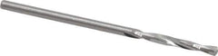 Atrax - #48 135° Spiral Flute Solid Carbide Screw Machine Drill Bit - Bright Finish, Right Hand Cut, 11/16" Flute Length, 1-11/16" OAL, Split Point, Straight Shank - Apex Tool & Supply