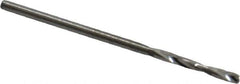 Atrax - #50 135° Spiral Flute Solid Carbide Screw Machine Drill Bit - Bright Finish, Right Hand Cut, 11/16" Flute Length, 1-11/16" OAL, Split Point, Straight Shank - Apex Tool & Supply