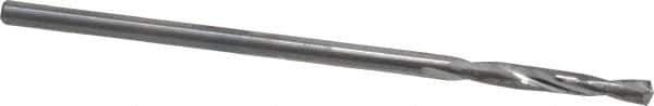 Atrax - #53 135° Spiral Flute Solid Carbide Screw Machine Drill Bit - Bright Finish, Right Hand Cut, 1/2" Flute Length, 1-1/2" OAL, Split Point, Straight Shank - Apex Tool & Supply