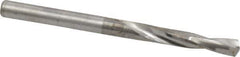 Atrax - 0.1575" 135° Spiral Flute Solid Carbide Screw Machine Drill Bit - Bright Finish, Right Hand Cut, 1-1/16" Flute Length, 2-1/8" OAL, Split Point, Straight Shank - Apex Tool & Supply