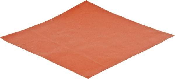Made in USA - 12" Long, 12" Wide, 0.031" Thick, Silicone Rubber Foam Sheet - 45 to 55 Durometer, Orange-Red, -60 to 600°F, 650 psi Tensile Strength, Adhesive Backing, Stock Length - Apex Tool & Supply