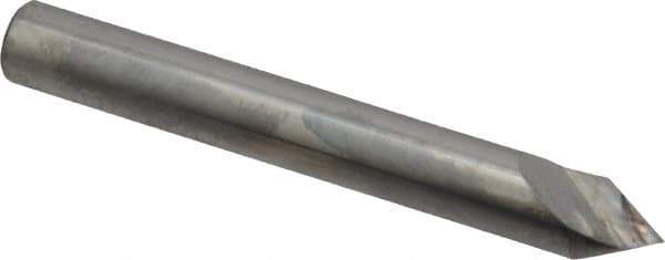 Atrax - 1/4" Head Diam, 1/4" Shank Diam, 1 Flute 60° Solid Carbide Countersink - Bright Finish, 2" OAL, Single End, Straight Shank, Right Hand Cut - Apex Tool & Supply
