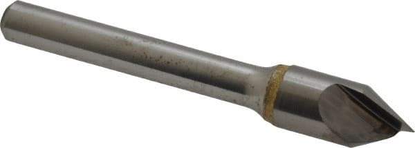 Atrax - 3/8" Head Diam, 1/4" Shank Diam, 1 Flute 60° Solid Carbide Countersink - Bright Finish, 2" OAL, Single End, Straight Shank, Right Hand Cut - Apex Tool & Supply