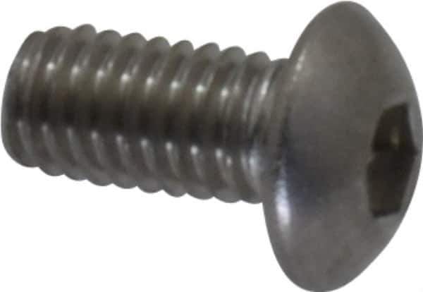 Value Collection - M3x0.50 Metric Coarse Hex Socket Drive, Button Screw - Grade 18-8 & Austenitic A2 Stainless Steel, Uncoated, Fully Threaded, 6mm Length Under Head - Apex Tool & Supply