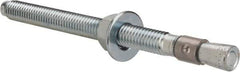 Red Head - 3/8 Inch Diameter, 3/8-16 Inch Thread, 5 Inch Overall Length, Grade 3, Wedge Expansion Concrete Anchor - Steel, Zinc Plated, 3-3/4 Inch Thread Length, Tie Wire Head, 3/8 Inch Drill - Apex Tool & Supply