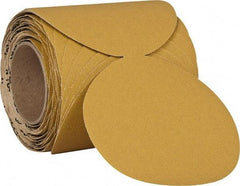 3M - 6" Diam, 80 Grit Aluminum Oxide Adhesive PSA Disc - Medium Grade, Gold, F Weighted Backing, Flexible, Use with Random Orbital Sanders - Apex Tool & Supply