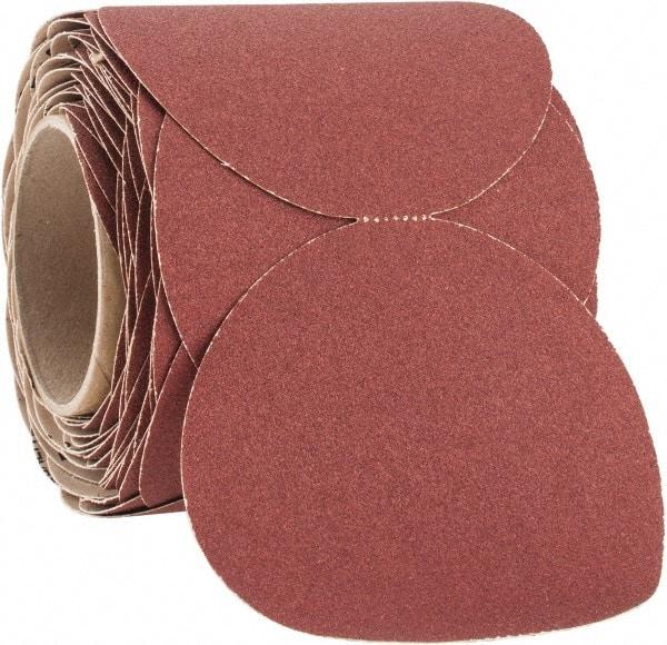 3M - 5" Diam, 100 Grit Ceramic Adhesive PSA Disc - Fine Grade, Red, F Weighted Backing, Flexible, Use with Random Orbital Sanders - Apex Tool & Supply