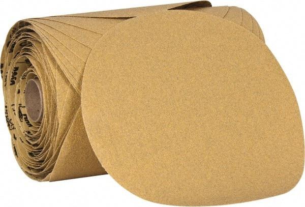 3M - 6" Diam, 80 Grit Aluminum Oxide Adhesive PSA Disc - Medium Grade, Yellow, C Weighted Backing, Flexible, Use with Random Orbital Sanders - Apex Tool & Supply