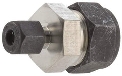 Parker - 1/8 x 1/16" OD, Stainless Steel Union - 7/16" Hex, Comp x Comp Ends - Apex Tool & Supply
