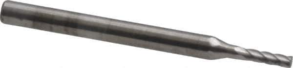 Atrax - 1/16" Cut Diam, 1/8" Shank Diam, Cylinder Head Single Cut Burr - Carbide, Flat End, 1/4" LOC, 1-1/2" OAL - Apex Tool & Supply