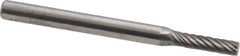 Atrax - 3/32" Cut Diam, 1/8" Shank Diam, Cylinder Head Single Cut Burr - Carbide, Flat End, 7/16" LOC, 1-1/2" OAL - Apex Tool & Supply
