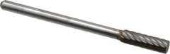 Atrax - 5/32" Cut Diam, 1/8" Shank Diam, Cylinder Head Single Cut Burr - Carbide, Flat End, 1/2" LOC, 1-1/2" OAL - Apex Tool & Supply