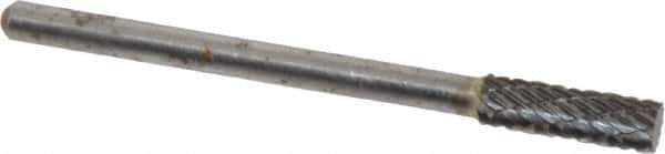 Atrax - 5/32" Cut Diam, 1/8" Shank Diam, Cylinder Head Double Cut Burr - Carbide, Flat End, 1/2" LOC, 1-1/2" OAL - Apex Tool & Supply