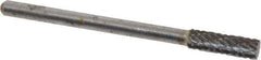 Atrax - 5/32" Cut Diam, 1/8" Shank Diam, Cylinder Head Double Cut Burr - Carbide, Flat End, 1/2" LOC, 1-1/2" OAL - Apex Tool & Supply