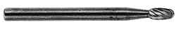 M.A. Ford - 1/8" Cut Diam, 1/8" Shank Diam, Oval Head Double Cut Burr - Carbide, Radius End, 7/32" LOC, 1-1/2" OAL - Apex Tool & Supply
