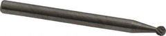 Atrax - 3/32" Cut Diam, 1/8" Shank Diam, Ball Head Single Cut Burr - Carbide, Radius End, 3/32" LOC, 1-1/2" OAL - Apex Tool & Supply