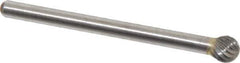 Atrax - 3/16" Cut Diam, 1/8" Shank Diam, Ball Head Single Cut Burr - Carbide, Radius End, 3/16" LOC, 1-1/2" OAL - Apex Tool & Supply