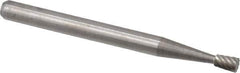 Atrax - 3/32" Cut Diam, 1/8" Shank Diam, Inverted Cone Head Single Cut Burr - Flat End, 3/16" LOC, 1-1/2" OAL - Apex Tool & Supply