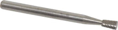 Atrax - 1/8" Cut Diam, 1/8" Shank Diam, Inverted Cone Head Single Cut Burr - Flat End, 3/16" LOC, 1-1/2" OAL - Apex Tool & Supply