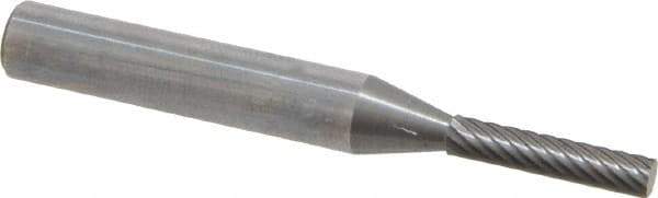 Atrax - 1/8" Cut Diam, 1/4" Shank Diam, Cylinder Head Single Cut Burr - Carbide, Flat End, 1/2" LOC, 2" OAL - Apex Tool & Supply