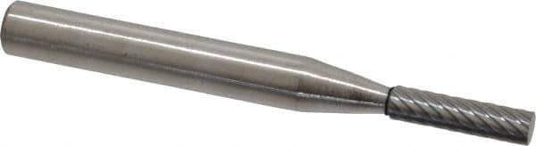 Atrax - 5/32" Cut Diam, 1/4" Shank Diam, Cylinder Head Single Cut Burr - Carbide, Flat End, 5/8" LOC, 2" OAL - Apex Tool & Supply