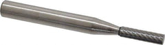 Atrax - 5/32" Cut Diam, 1/4" Shank Diam, Cylinder Head Single Cut Burr - Carbide, Flat End, 5/8" LOC, 2" OAL - Apex Tool & Supply