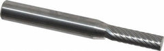 Atrax - 3/16" Cut Diam, 1/4" Shank Diam, Cylinder Head Single Cut Burr - Carbide, Flat End, 5/8" LOC, 2" OAL - Apex Tool & Supply