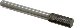 Atrax - 5/16" Cut Diam, 1/4" Shank Diam, Cylinder Head Single Cut Burr - Carbide, Flat End, 3/4" LOC, 2-1/2" OAL - Apex Tool & Supply
