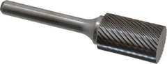 Atrax - 5/8" Cut Diam, 1/4" Shank Diam, Cylinder Head Single Cut Burr - Carbide, Flat End, 1" LOC, 2-3/4" OAL - Apex Tool & Supply