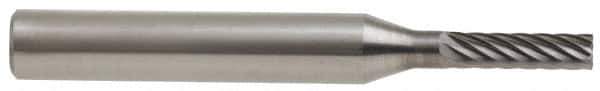 Atrax - 1/8" Cut Diam, 1/4" Shank Diam, Cylinder with End Cut Head Single Cut Burr - Carbide, End Cut End, 1/2" LOC, 2" OAL - Apex Tool & Supply