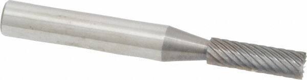 Atrax - 3/16" Cut Diam, 1/4" Shank Diam, Cylinder with End Cut Head Single Cut Burr - Carbide, End Cut End, 5/8" LOC, 2" OAL - Apex Tool & Supply
