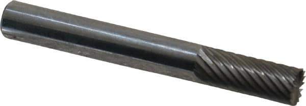 Atrax - 1/4" Cut Diam, 1/4" Shank Diam, Cylinder with End Cut Head Single Cut Burr - Carbide, End Cut End, 5/8" LOC, 2" OAL - Apex Tool & Supply
