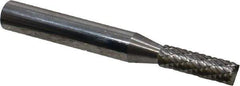 Atrax - 3/16" Cut Diam, 1/4" Shank Diam, Cylinder with End Cut Head Double Cut Burr - Carbide, End Cut End, 5/8" LOC, 2" OAL - Apex Tool & Supply