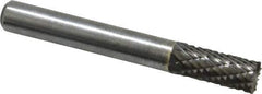 Atrax - 1/4" Cut Diam, 1/4" Shank Diam, Cylinder with End Cut Head Double Cut Burr - Carbide, End Cut End, 5/8" LOC, 2" OAL - Apex Tool & Supply
