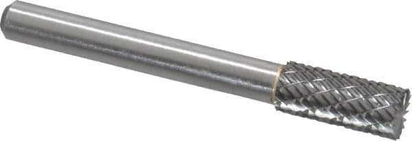 Atrax - 5/16" Cut Diam, 1/4" Shank Diam, Cylinder with End Cut Head Double Cut Burr - Carbide, End Cut End, 3/4" LOC, 2-1/2" OAL - Apex Tool & Supply