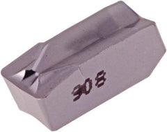 Iscar - 608GIMF Grade IC908, 8mm Cutting Width Carbide Grooving Insert - 0.142" Max Depth of Cut, Neutral, 0.0315" Corner Radius, TiAlN Finish - Apex Tool & Supply