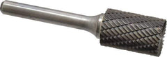 Atrax - 5/8" Cut Diam, 1/4" Shank Diam, Cylinder with End Cut Head Double Cut Burr - Carbide, End Cut End, 1" LOC, 2-3/4" OAL - Apex Tool & Supply