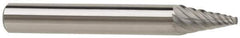 SGS Pro - 5/8" Cut Diam, 1/4" Shank Diam, Cone Head Single Cut Burr - Carbide, Point End, 1" LOC - Apex Tool & Supply