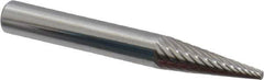 Atrax - 1/4" Cut Diam, 1/4" Shank Diam, Cone Head Single Cut Burr - Carbide, Point End, 3/4" LOC, 2" OAL - Apex Tool & Supply