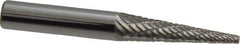 Atrax - 1/4" Cut Diam, 1/4" Shank Diam, Cone Head Double Cut Burr - Carbide, Point End, 1" LOC, 2" OAL - Apex Tool & Supply