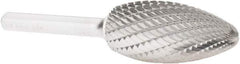 Atrax - 3/4" Cut Diam, 1/4" Shank Diam, Flame Head Double Cut Burr - Carbide, Radius End, 1-5/8" LOC, 3-3/8" OAL - Apex Tool & Supply
