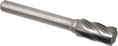 Atrax - 3/8" Cut Diam, 1/4" Shank Diam, Cylinder Head Fluted Cut Burr - Flat End, 3/4" LOC, 2-1/2" OAL - Apex Tool & Supply